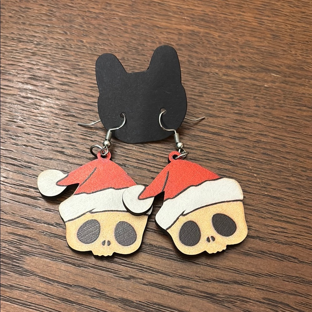 Santa Skull Earrings